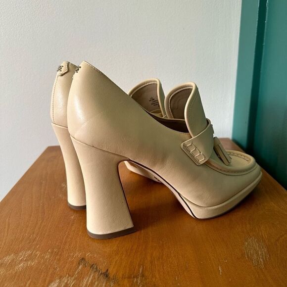 Sam Edelman Jed Women’s Matte Eggshell Ivory Chunky Platform Tassel Detail Loafe - Picture 8 of 14